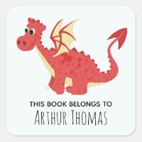 Boys 'This Book Belongs' Welsh Dragon & Name Kids