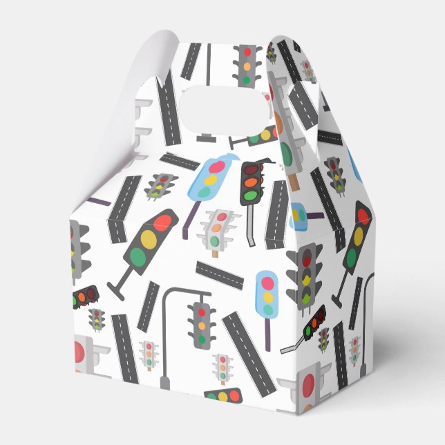 boys tiled traffic lights roads transportation  favor box (Front Side)