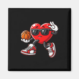 Boys Toddler Cute Heart Playing Basketball Valenti Magnet