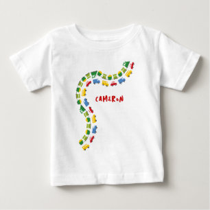 Boys Toys Colourful Cars Bus Trucks Train Birthday Baby T-Shirt
