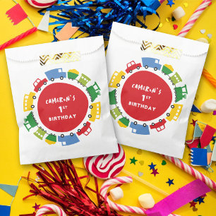Boys Toys Colourful Fun Transport Birthday Party Favour Bag