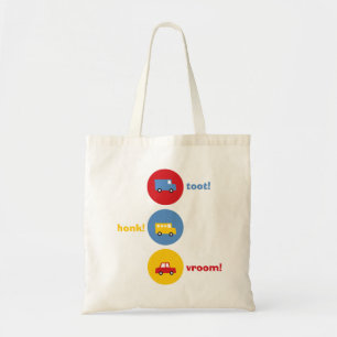Boy's Toys Colourful Fun Transport Car Bus Truck Tote Bag