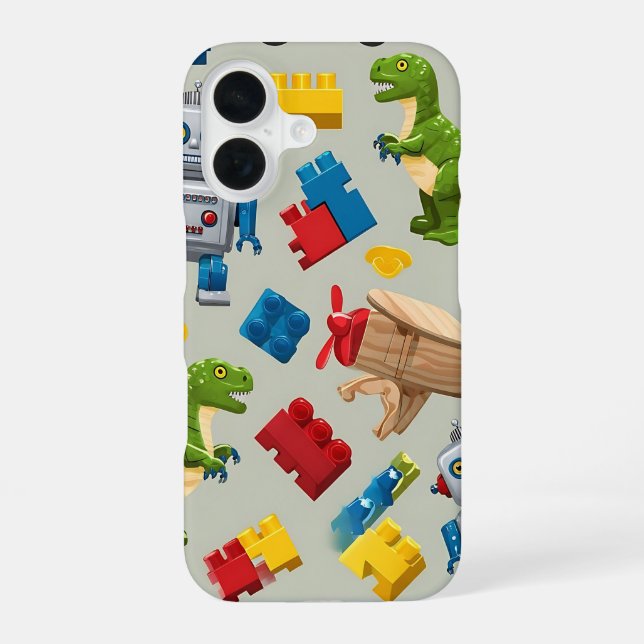 Boys Toys iPhone 16 Case (Back)