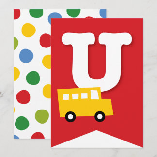 Boys Toys Kid's Birthday Party DIY Bunting Banner Invitation