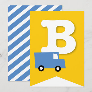 Boys Toys Kid's Birthday Party DIY Bunting Banner Invitation