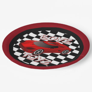 Boys Toys Red Sports Car Paper Plate