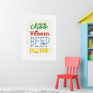 Boys Toys Transport Car Train Bus Baby Nursery Art Poster