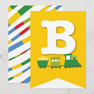 Boys Toys Transport Happy Birthday Party Banner Invitation