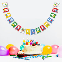 Boys Toys Transport Photo & Happy Birthday Banner