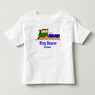 Boy's Train Wedding with Ring Bearer's Name Toddler T-shirt