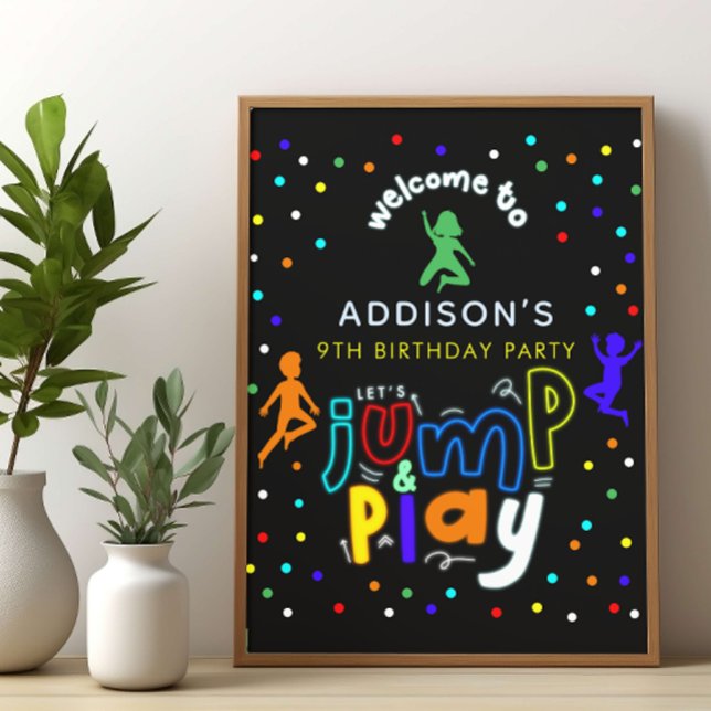 Boys Trampoline Park Affiche de bienvenue d'annive (Créateur téléchargé)