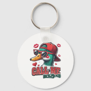 Boys Valentines Call Me Duck Hunting Kid Cute Cool Keychain
