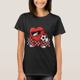 Boys Valentines Day Football Dab Soccer Heart Men T-Shirt