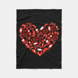 Boys Valentines Day Gaming Video Gamer Controller Fleece Blanket