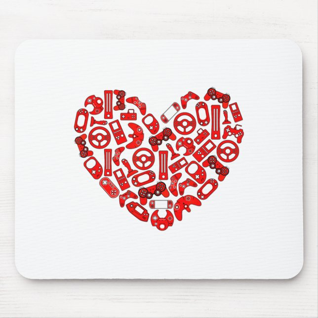 Boys Valentines Day Gaming Video Gamer Controller  Mouse Pad (Front)