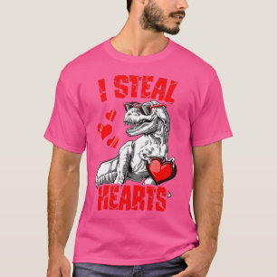 Boys Valentines Day Kids Dinosaur T rex Lover I T-Shirt