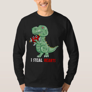 Boys Valentines Day Kids Dinosaur T rex Lover T-Shirt