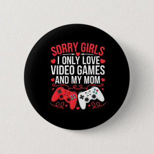 Boys Valentines Day Kids Funny Video Games Gamer V 2 Inch Round Button