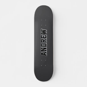 Boys Varsity Black Skateboard Personalized Name