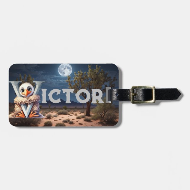 boy's vulture Luggage Tag (Front Horizontal)