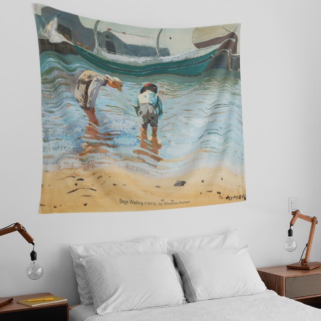 Boys Wading (1873) By Winslow Homer Tapestry (Boys Wading (1873) By Winslow Homer Tapestry)