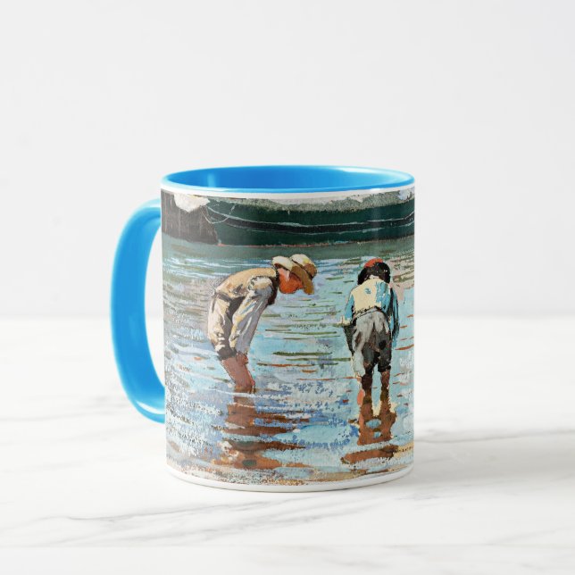 Boys Wading, famous artwork by Winslow Homer, Mug (Front Left)