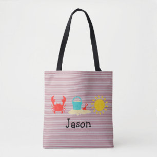 Boys Watercolor Beach Trio Tote Bag
