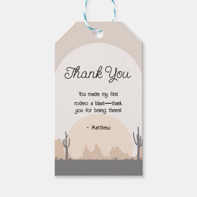 Boys' Western First Rodeo Gift Tag (Front)