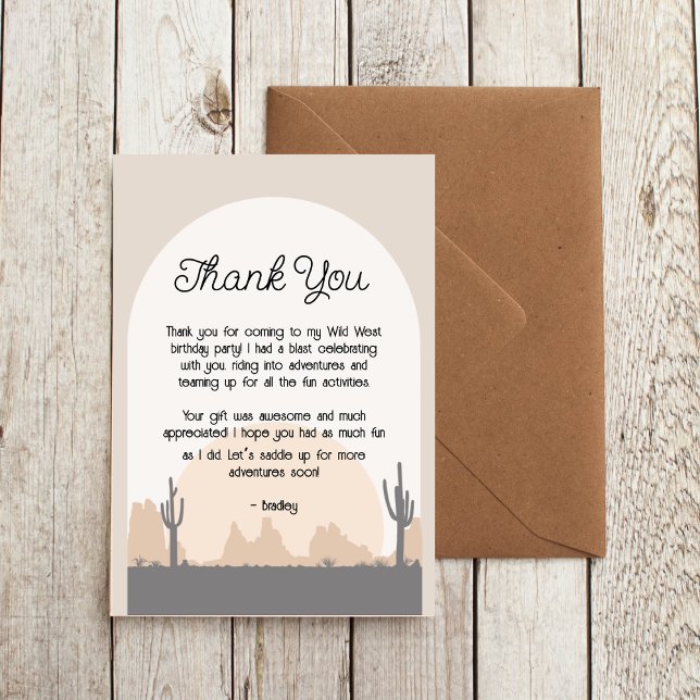 Boys' Western First Rodeo Thank You Card (Creator Uploaded)