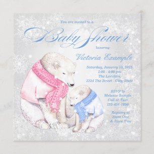 Boys Winter Wonderland Ours Baby shower Invitation