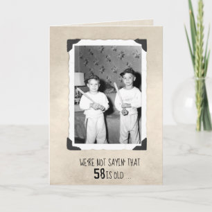 Boys With Baseball Bats 58th Birthday  Card