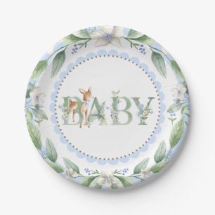 Boys Woodland Deer Baby Shower Paper Plates