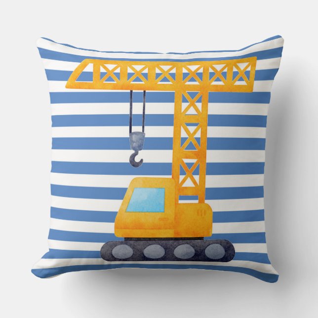 Boys Yellow Crane Cushion (Front)