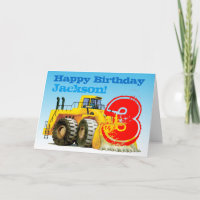 Boy's Yellow Digger Custom 3rd Birthday