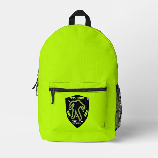 Boys Zombie Printed Backpack (Front)
