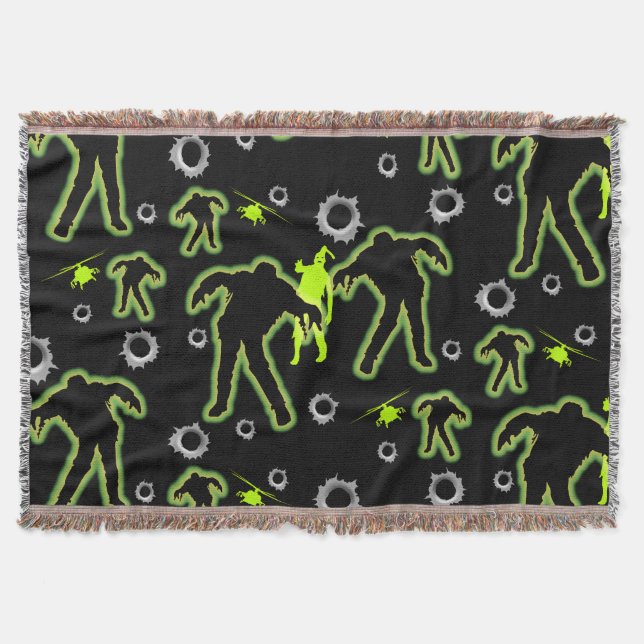 Boys Zombie School Throw Blanket (Front)
