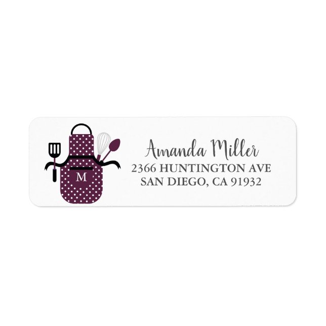 Boysenberry Apron Kitchen Adresse de retour Label (Devant)