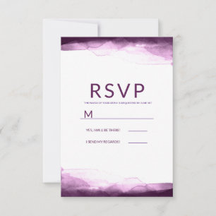 Boysenberry Purple Watercolor Chic Modern RSVP Card