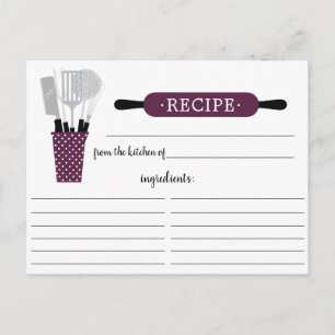 Boysenberry Rolling Pin Kitchen Tools Recipe Card