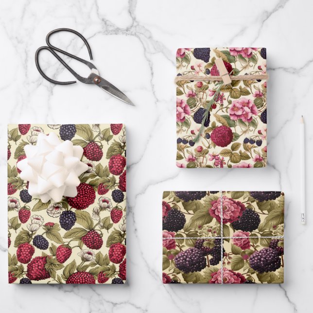 Boysenberry  wrapping paper sheet (Front)