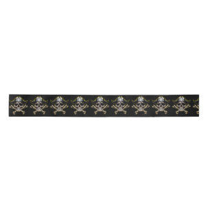 BoysPirate Party Skull Bones Satin Ribbon