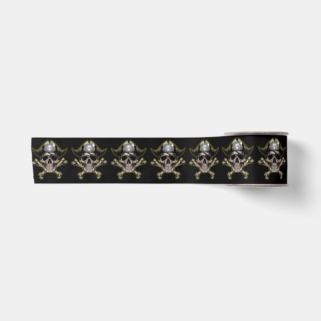 BoysPirate Party Skull Bones Satin Ribbon (Front)