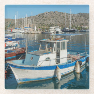 Bozburun Harbour Near Marmaris, Turkey Glass Coaster