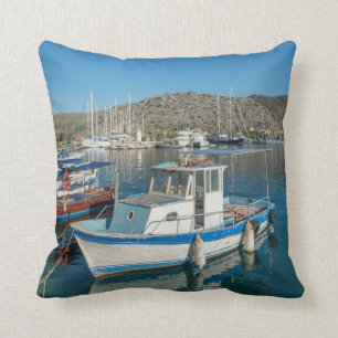 Bozburun Harbour Near Marmaris, Turkey Throw Pillow