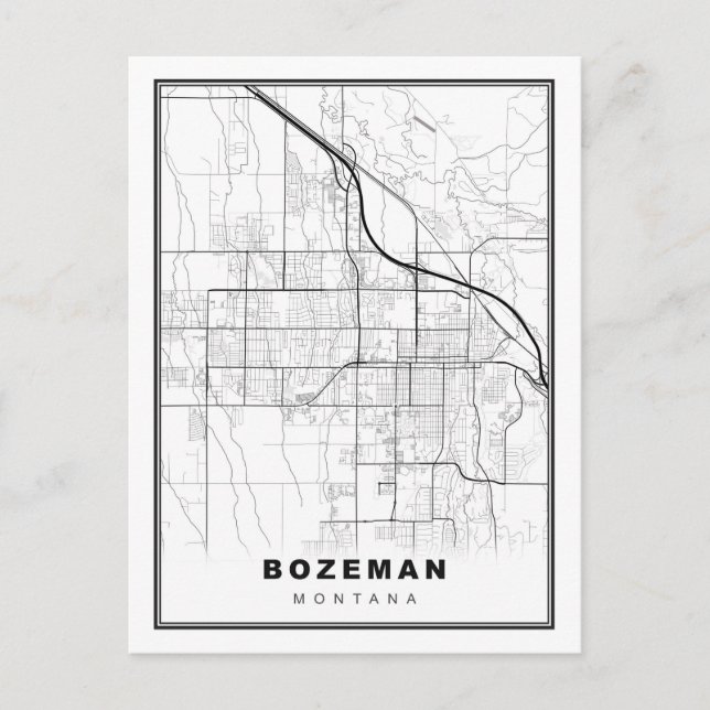 Bozeman Map Postcard (Front)