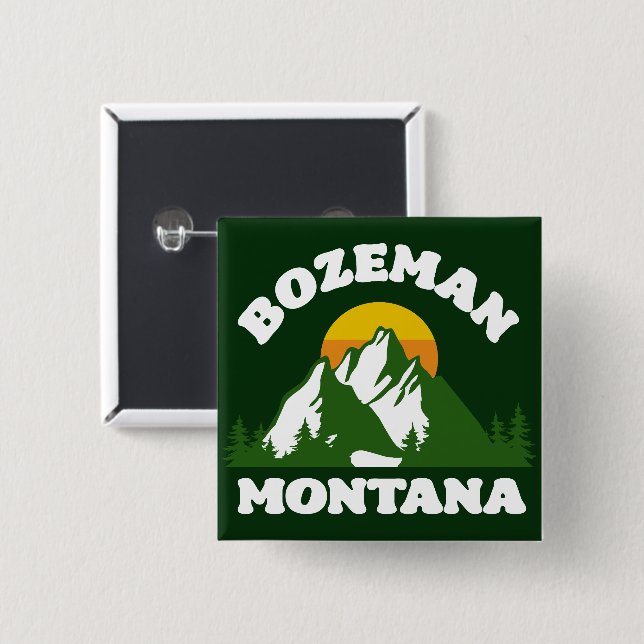 Bozeman,Montana 2 Inch Square Button (Front & Back)