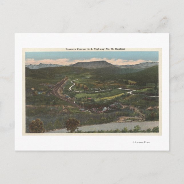 Bozeman, Montana - Bozeman Pass on Highway 10 Postcard (Front)