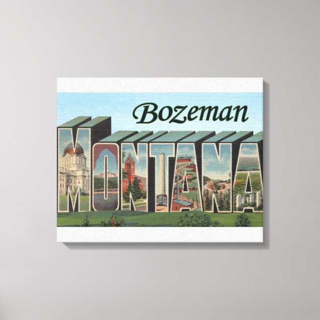 Bozeman, Montana - Large Letter Scenes Canvas Print (Front)