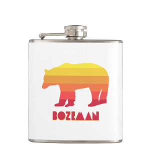 Bozeman Montana Rainbow Bear Hip Flask