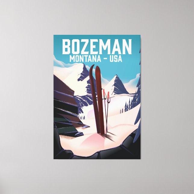 Bozeman Montana ski poster Canvas Print (Front)